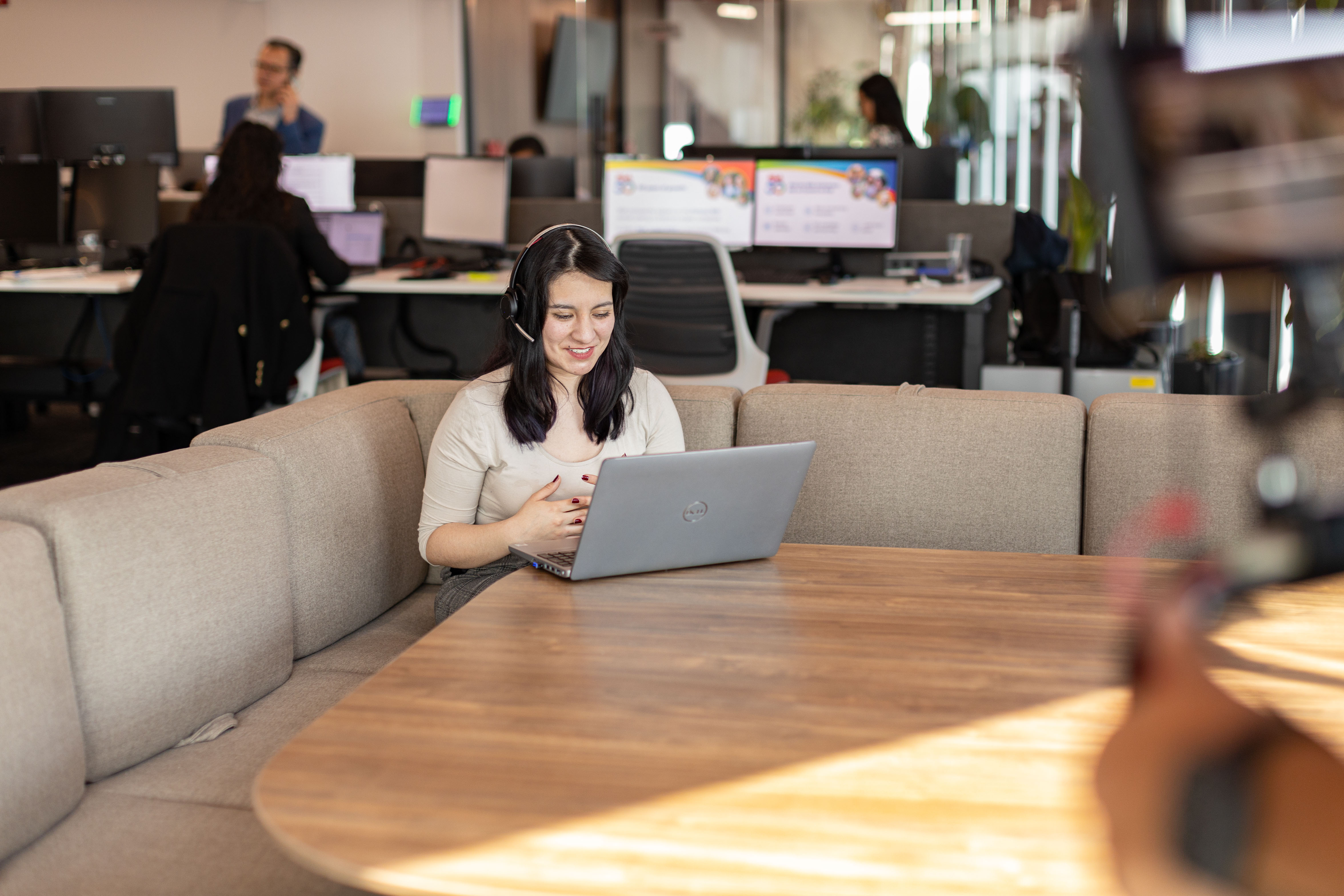 Woman working from a laptop taking a course